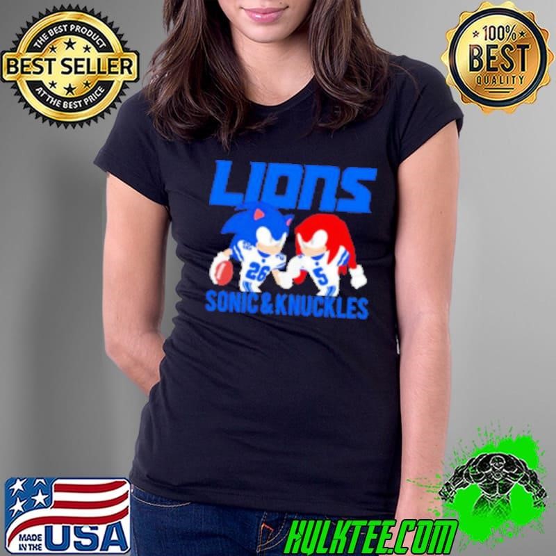 Detroit Lions The Jahmyr Gibbs and David Montgomery cartoon Ladies Tee