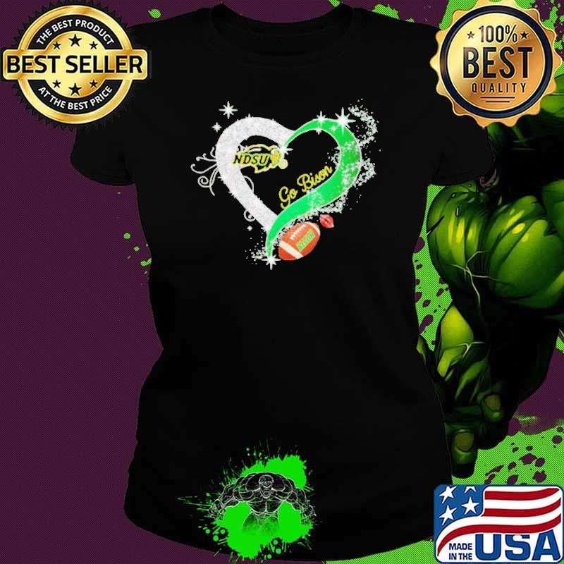Diamond heart go North Dakota State Bison football shirt