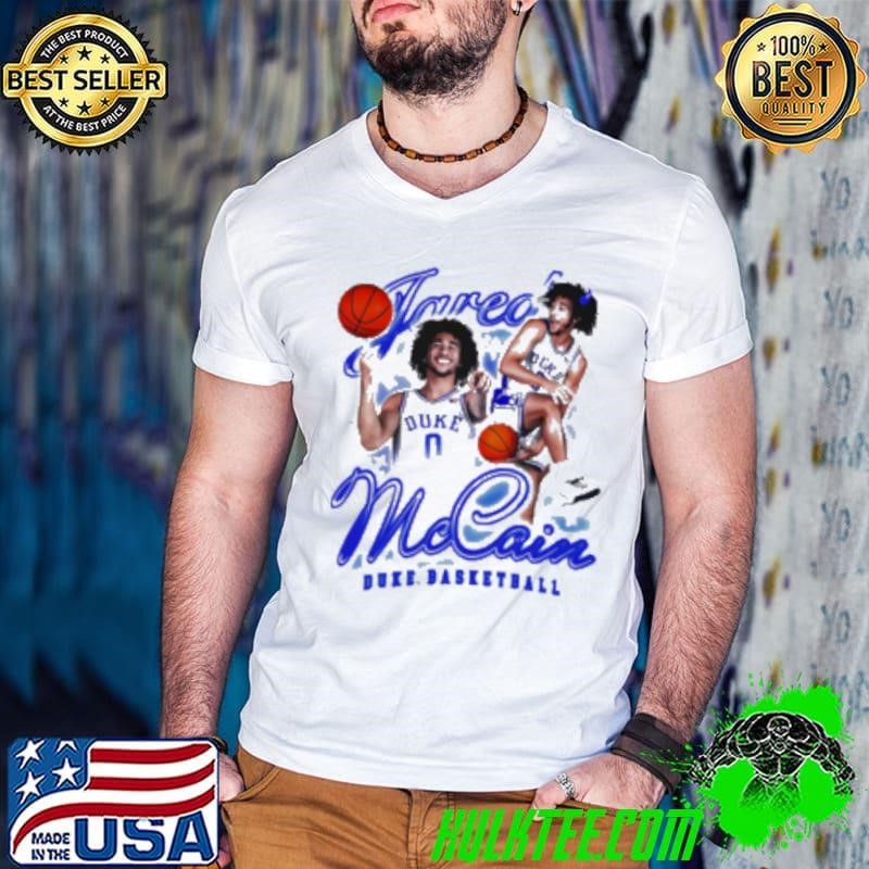 Duke Blue Devils White Jared McCain Swirl Player Guys V Neck