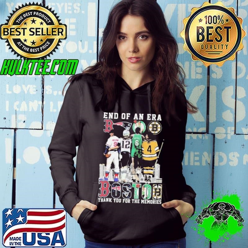 End Of An Era Boston City Sports Signatures Thank You For The Memories 2024 Hoodie
