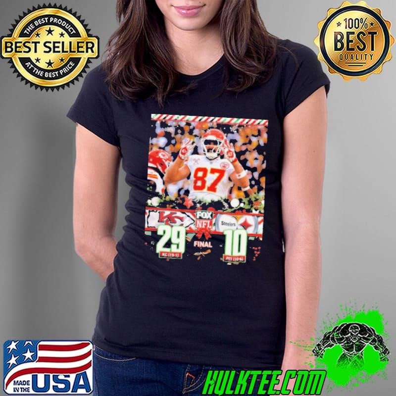 Final Kansas City Chiefs Vs Pittsburgh Steelers 29 – 10 Score on Christmas Day FOX Sports Poster Ladies Tee