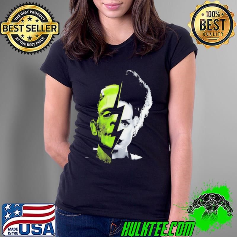 Frankenstein & Bride Split Scary Movie Universal Monsters shirt