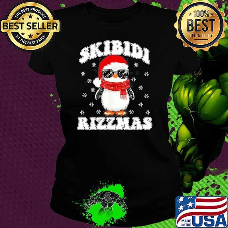 Funny Christmas Skibidi Rizzmas Penguin Shirt