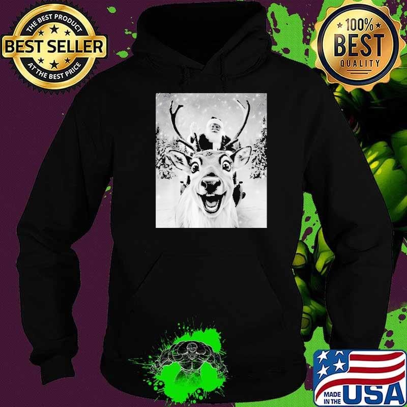 Funny Reindeer Selfie Santa Christmas Gifts Hoodie