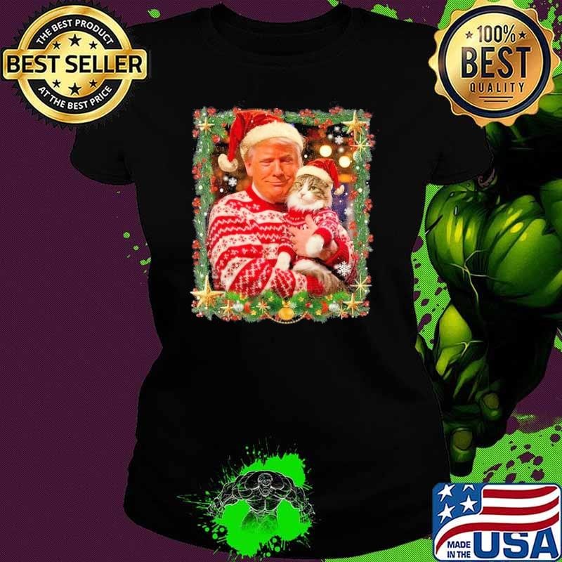 Funny Trump Christmas Sweater For Cat Lovers Ugly Xmas Shirt