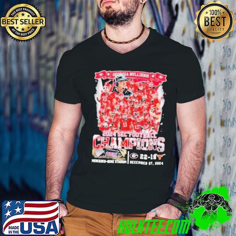 Georgia Bulldogs 2024 SEC Football Champions Vintage Stadium 22 19 Texas Shirt