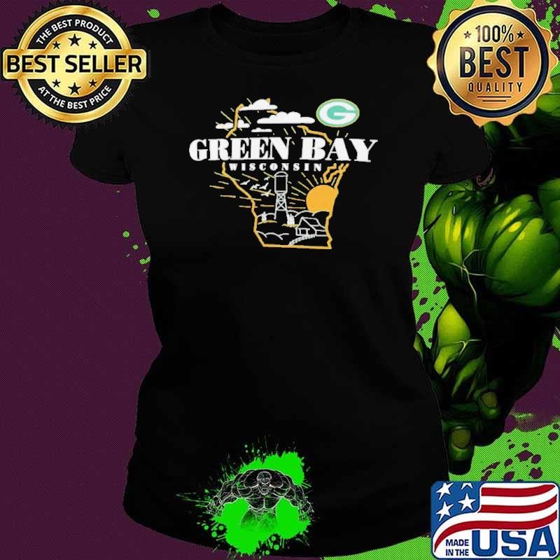 Green Bay Packers Hometown landscape Wisconsin State map shirt