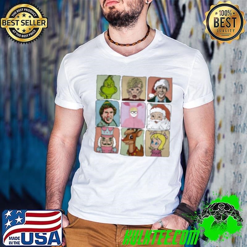 Grinch Elf Nutcracker Santa Characters Signature Christmas 2024 Shirt