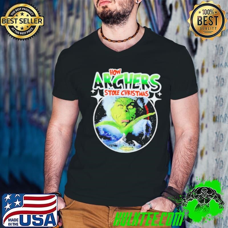 Grinch How Archers Stole Christmas Guys V Neck