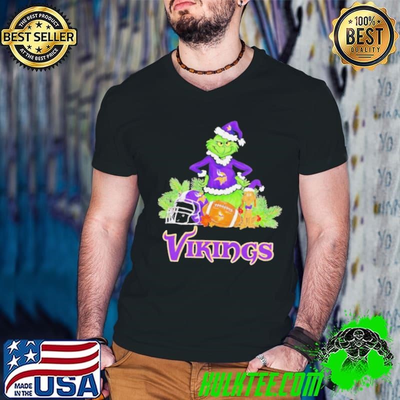 Grinch and Max dog Minnesota Vikings Christmas shirt