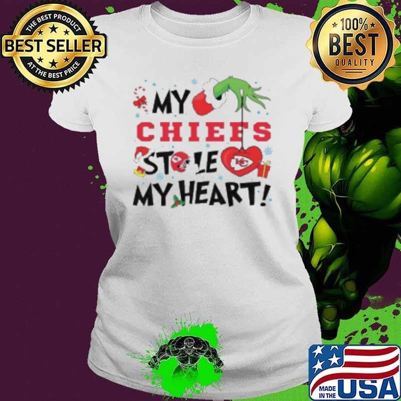 Grinch my Kansas City Chiefs stole my heart Christmas Shirt