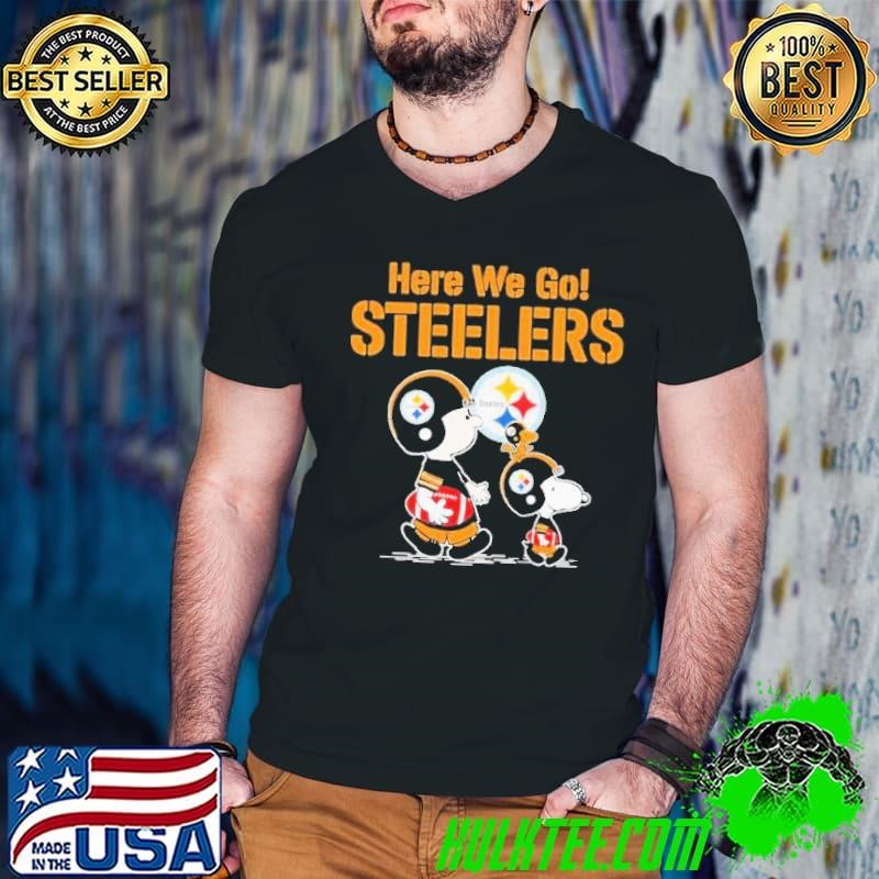 Here We Go Pittsburgh Steelers X Peanuts Characters Shirt