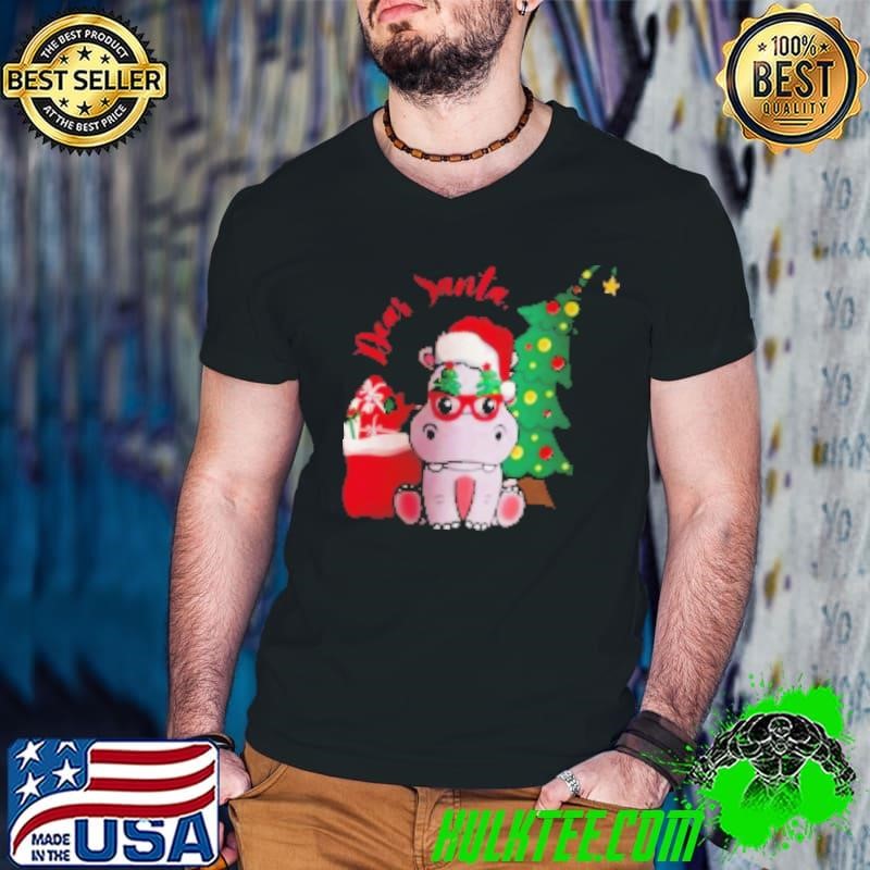 Hippo Cute Dear Santa 2024 Christmas Shirt