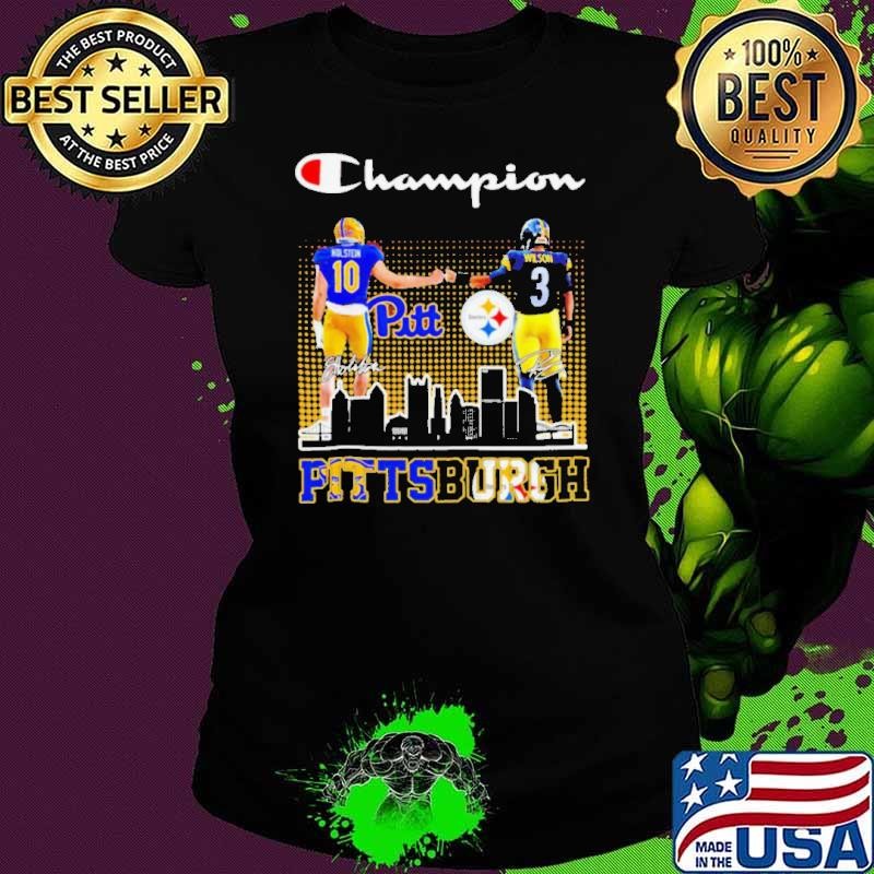 Holstein vs Wilson Champion Pittsburgh football players signature Ladies tee