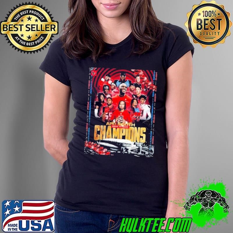 Houston Texans AFC South Champions Back To Back Team Poster Ladies Tee
