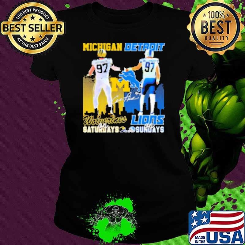 Hutchinson Michigan Wolverines on Saturdays Detroit Lions on Sundays Shirt