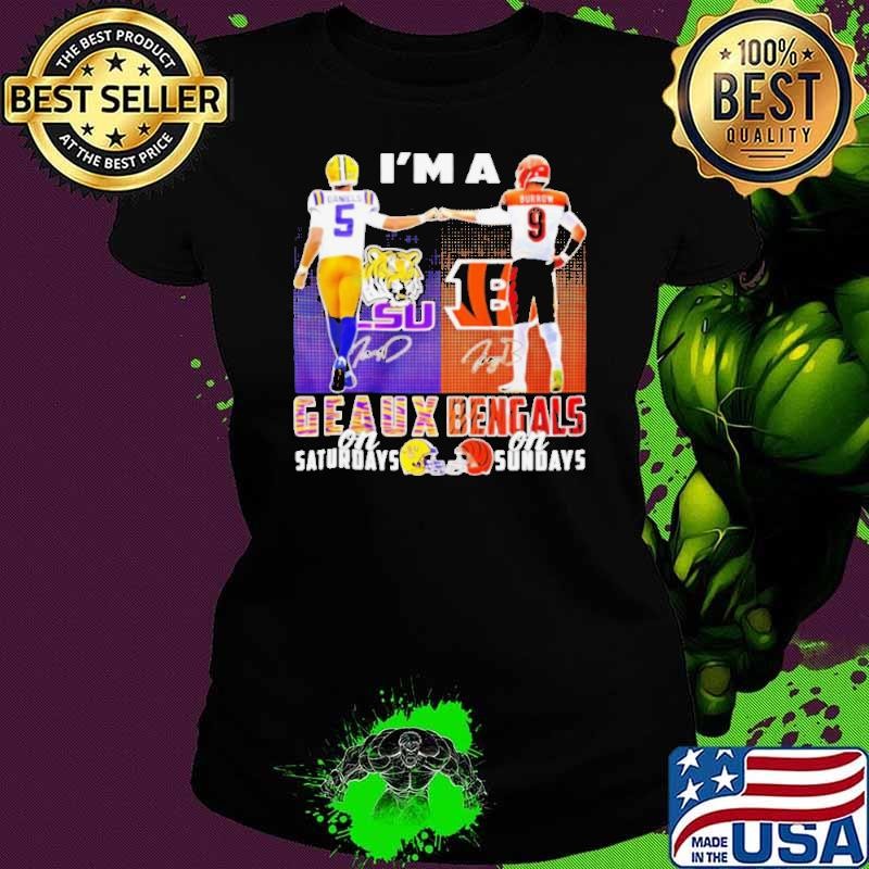 I’m a LSU Tigers x Cincinnati Bengals Fan signature city skyline shirt