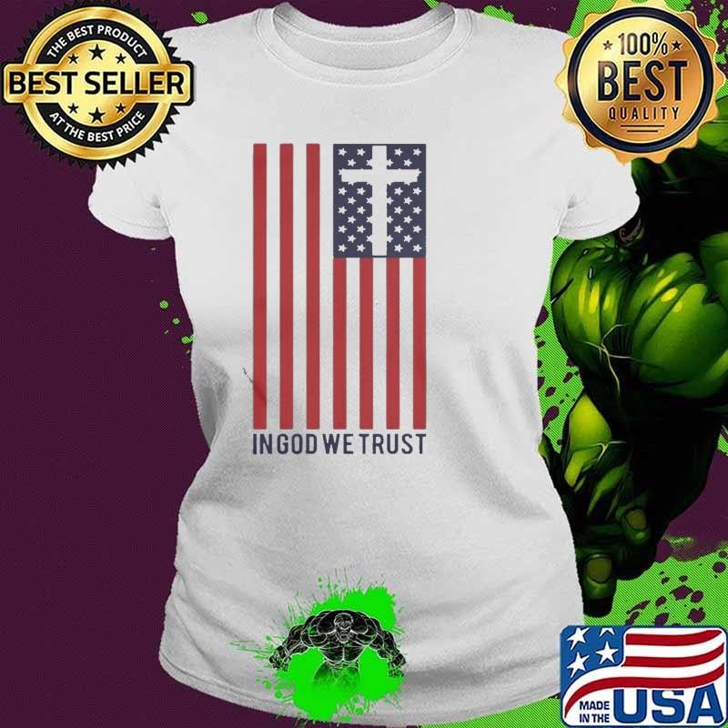 In God We Trust American Flag Ladies tee