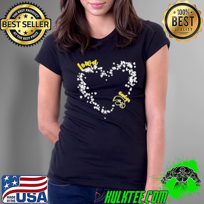 Iowa Hawkeyes pride hearts in team Ladies Tee