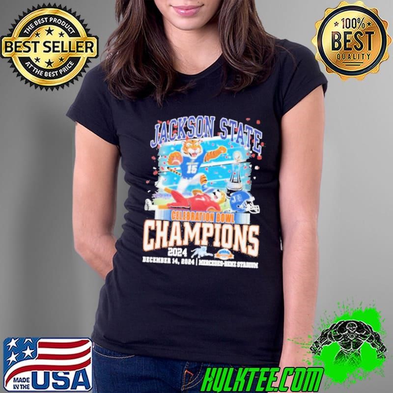 Jackson State Jaguars Celebration Bowls Champions 2024 Celebrating Ladies Tee