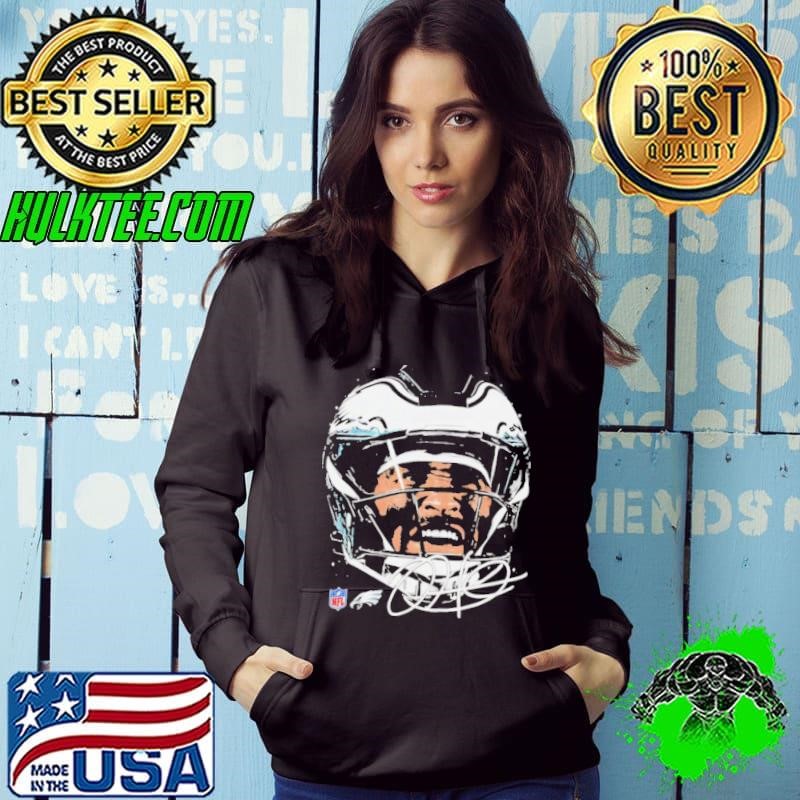 Jalen Hurts Philadelphia Eagles NFL football big face signature graphic Hoodie