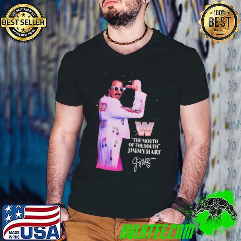 Jimmy Hart Saturday Night’s Main Event Superstar The Mouth Of The South Signature WWE t Guys V Neck