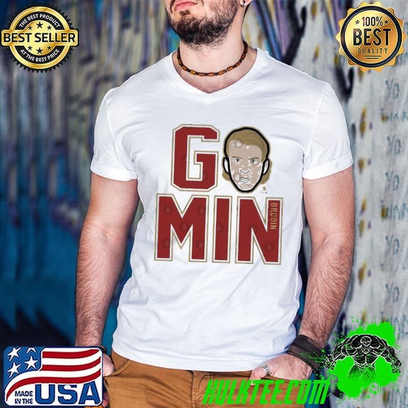 Jonas brodin go min Swedish professional ice hockey defenseman Minnesota Wild T-Shirt