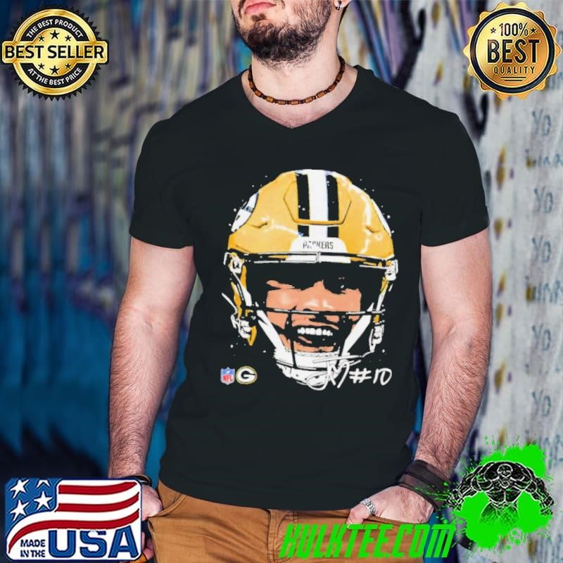 Jordan Love Green Bay Packers NFL football big face signature graphic shirt