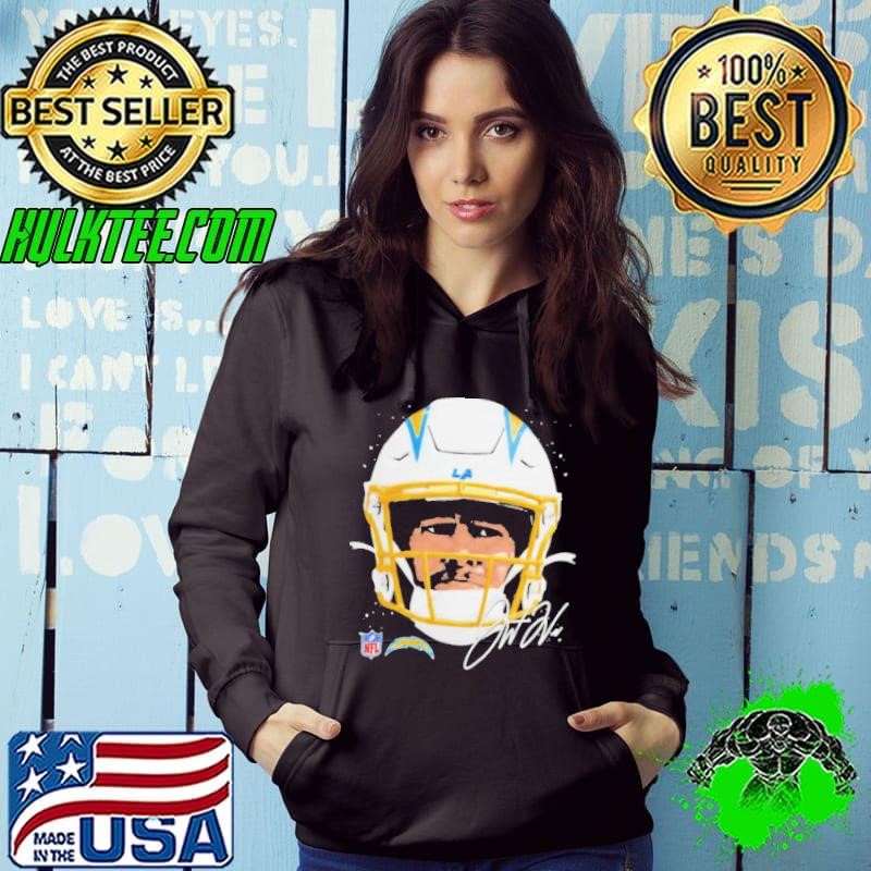 Justin Herbert Los Angeles Chargers NFL football big face signature graphic shirt