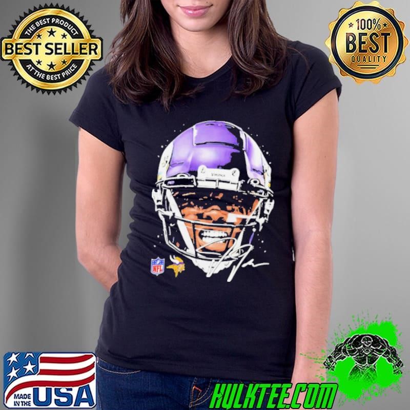 Justin Jefferson Minnesota Vikings NFL football big face signature graphic Ladies Tee