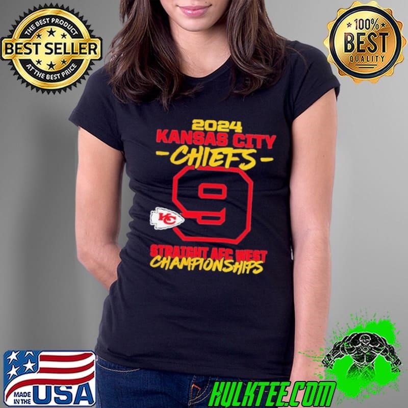 Kansas City Chiefs 9 Straight AFC West Division Championship Ladies Tee