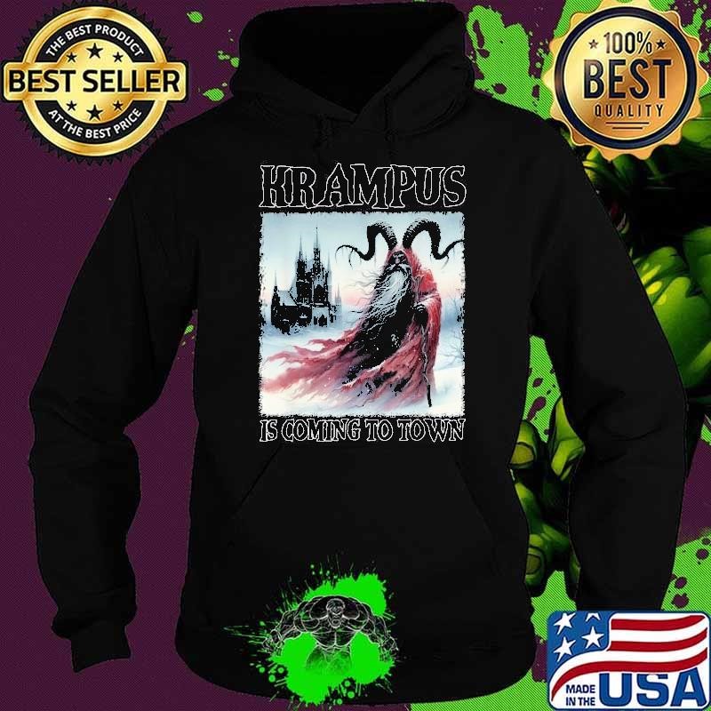 Krampus Is Coming To Town Christmas Horror Holiday Xmas Hoodie