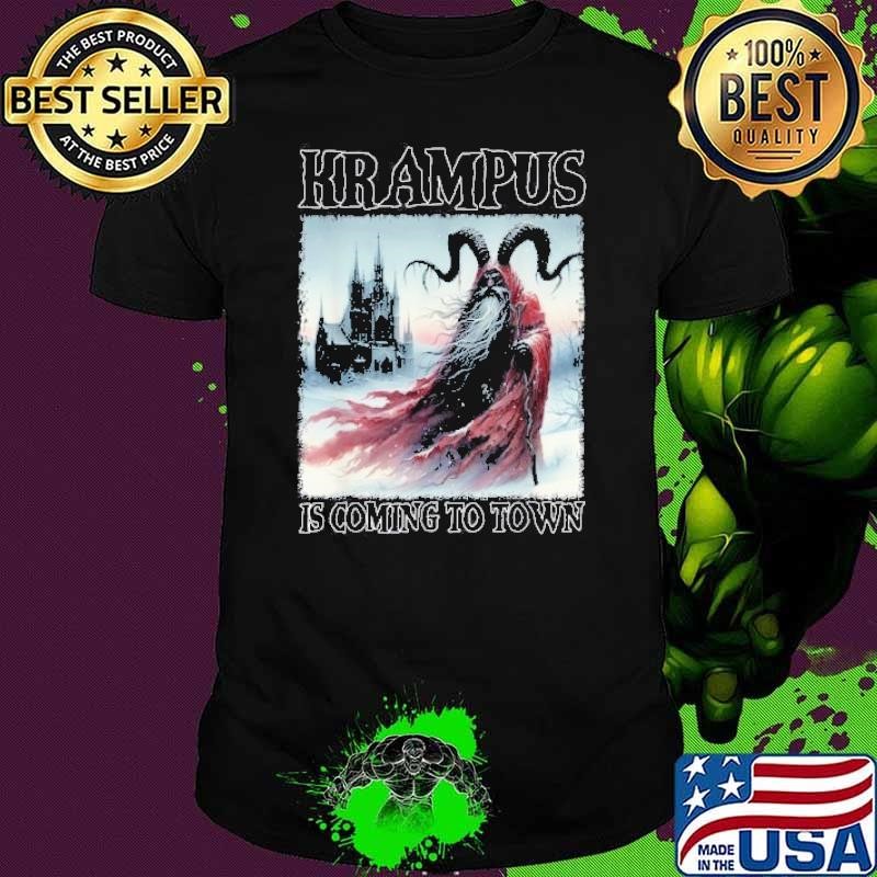 Krampus Is Coming To Town Christmas Horror Holiday Xmas Shirt