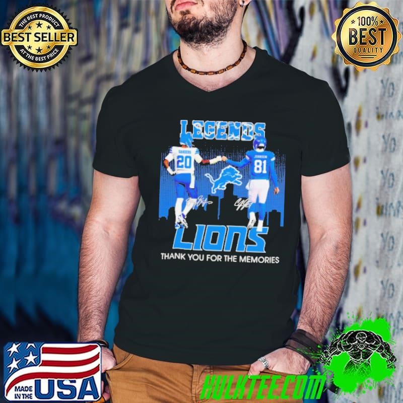 Legends Detroit Lions Barry Sanders x Calvin Johnson thank you shirt