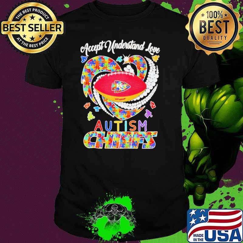 Love accept understand Autism Kansas City Chiefs heart diamond shirt