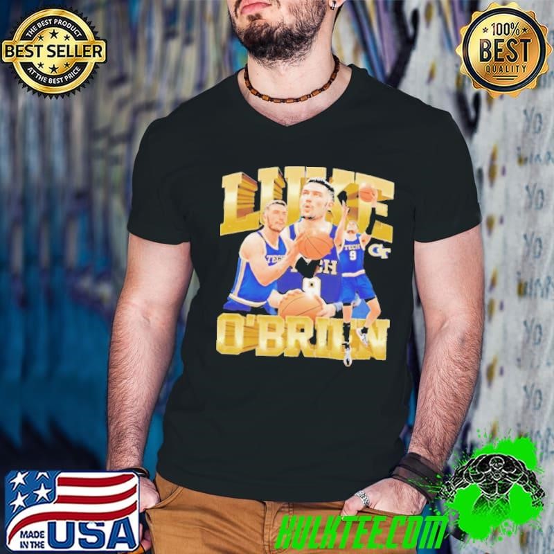 Luke O’Brien Georgia Tech Yellow Jackets NCAA Men’s Basketball player collage shirt