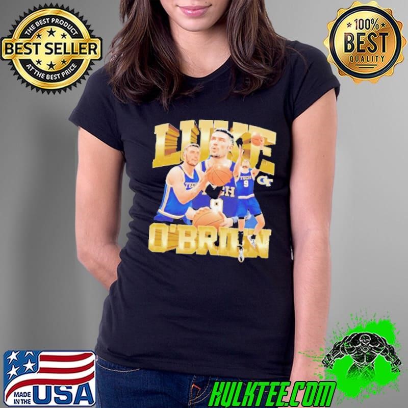 Luke O’Brien Georgia Tech Yellow Jackets NCAA Men’s Basketball player collage Ladies Tee