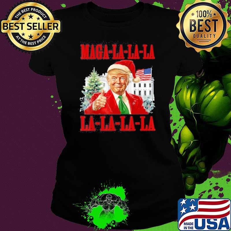Maga La La La Donald Trump Potus 47 Ugly Christmas Sweater Ladies tee