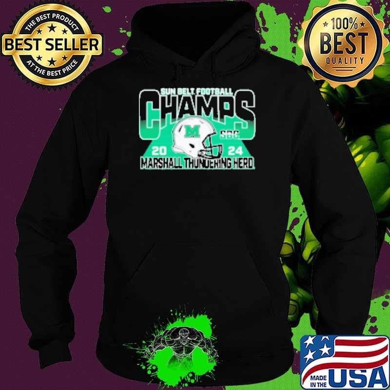 Marshall Thundering Herd Blue 84 Unisex 2024 Sun Belt Football Conference Champions Hoodie
