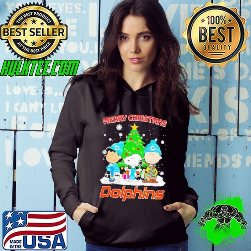 Merry Christmas Miami Dolphins X Peanuts characters 2024 shirt