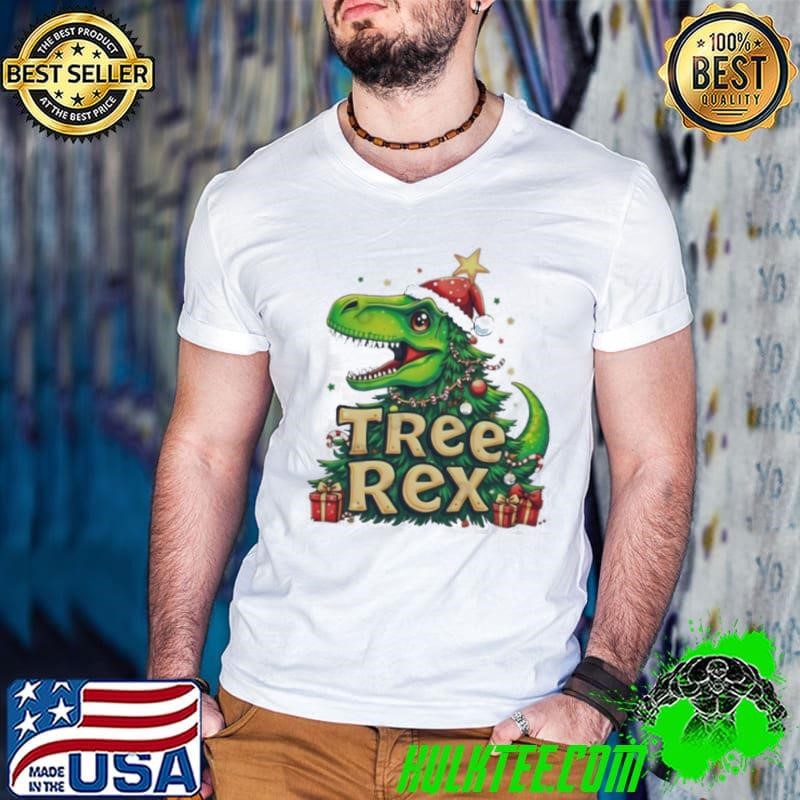 Merry Christmas Treerex 2024 T Rex Gift Shirt