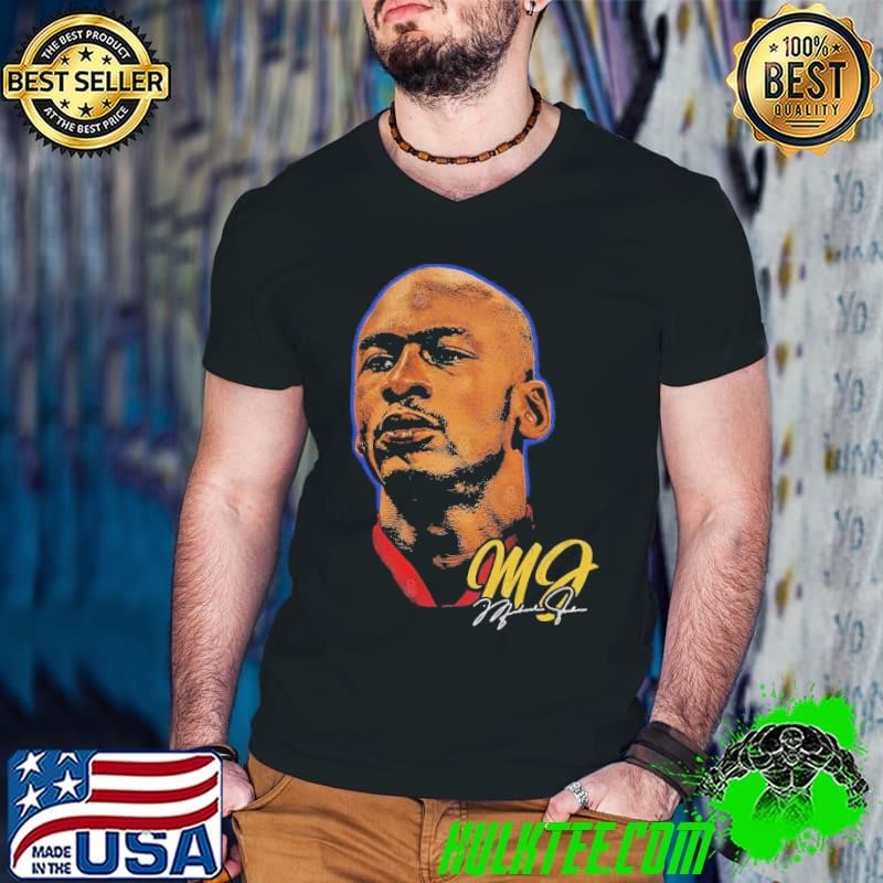 Michael Jordan American businessman and former professional basketball Big Face Signature Guys V Neck