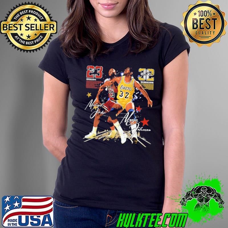 Michael Jordan Vs. Magic Johnson former professional basketball Ladies Tee