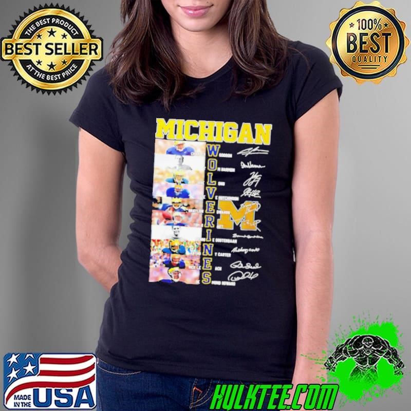 Michigan Wolverines name and signature player Ladies Tee
