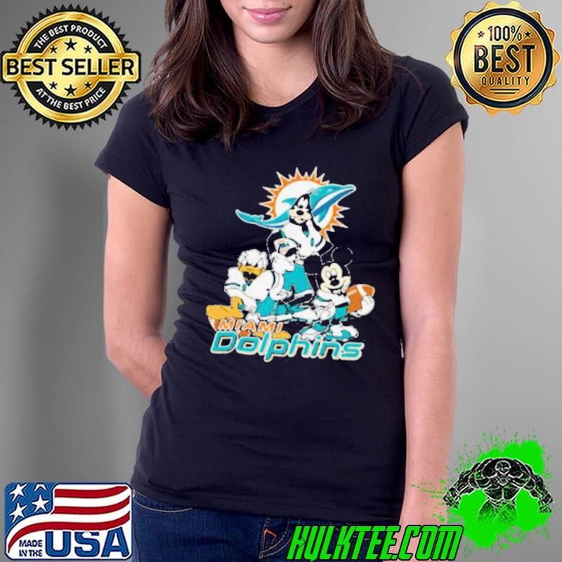 Mickey Friends Miami Dolphins Tee Disney Inspired Game Day Football NFL Ladies Tee