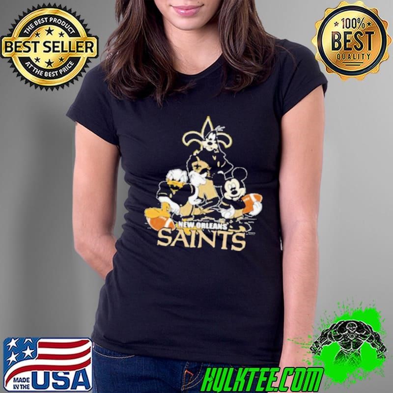 Mickey Friends New Orleans Saints Tee Disney Inspired Game Day Football NFL Ladies Tee