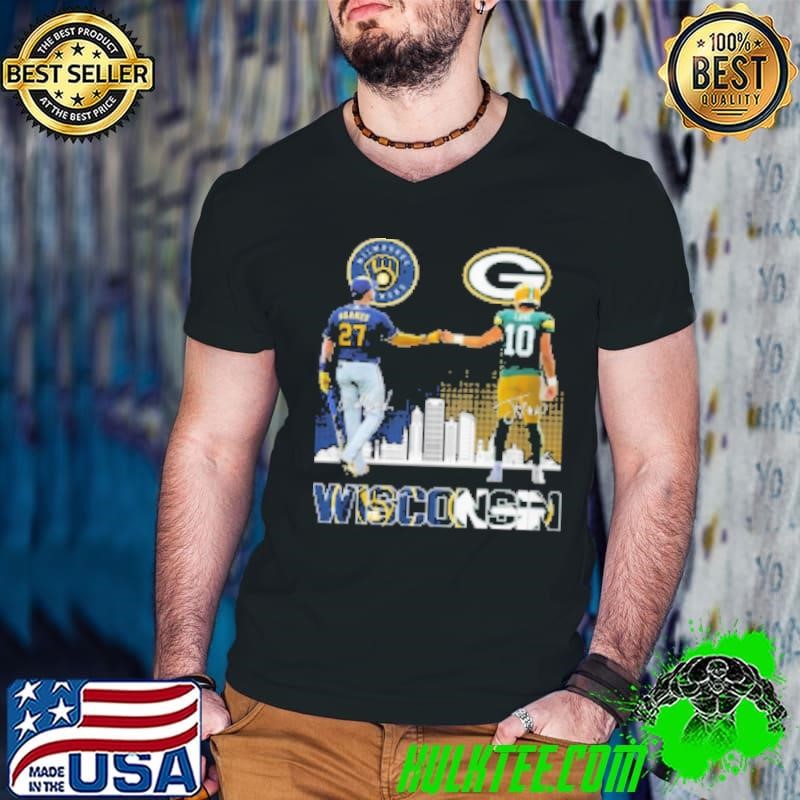 Milwaukee Brewers Willy Adames Green Bay Packers Jordan Love Wisconsin T Shirt Shirt