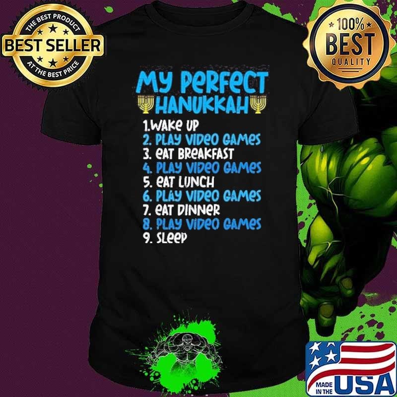 My Perfect Hanukkah Video Game Chanukah Jew Men Boys Kids Shirt