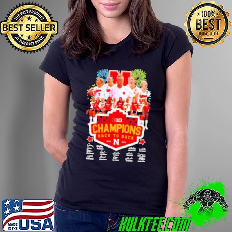 Nebraska Huskers volleyball Big 10 Champions back to back 2023 2024 Ladies Tee