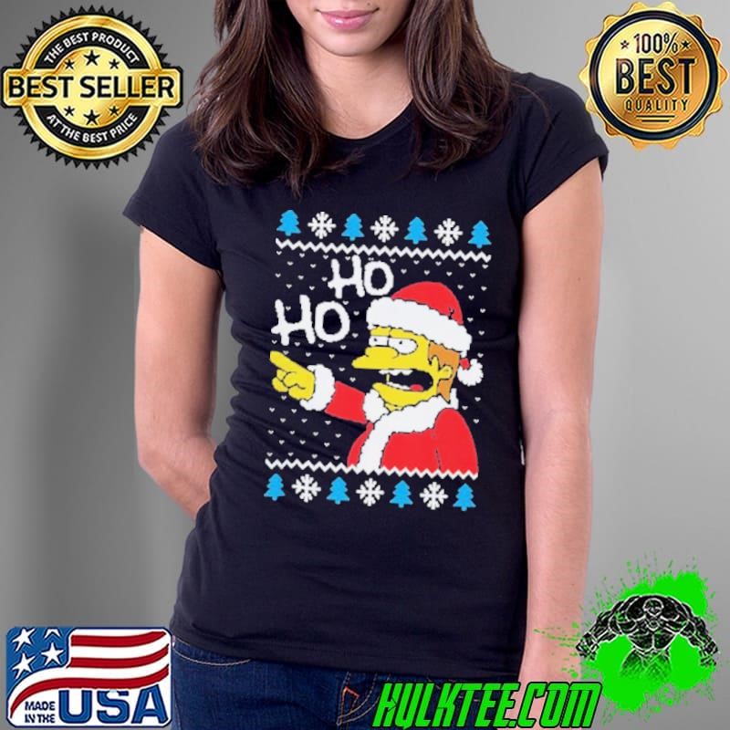 Nelson Muntz The Simpsons ho ho Christmas Ladies Tee